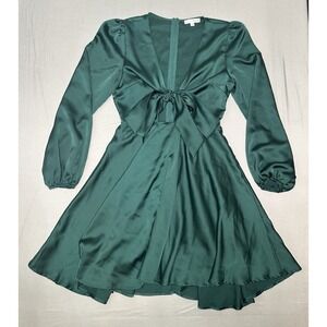 Baltic Born Woodbury Green Satin Mini Dress Small Emerald Luxury Feminine Lovely